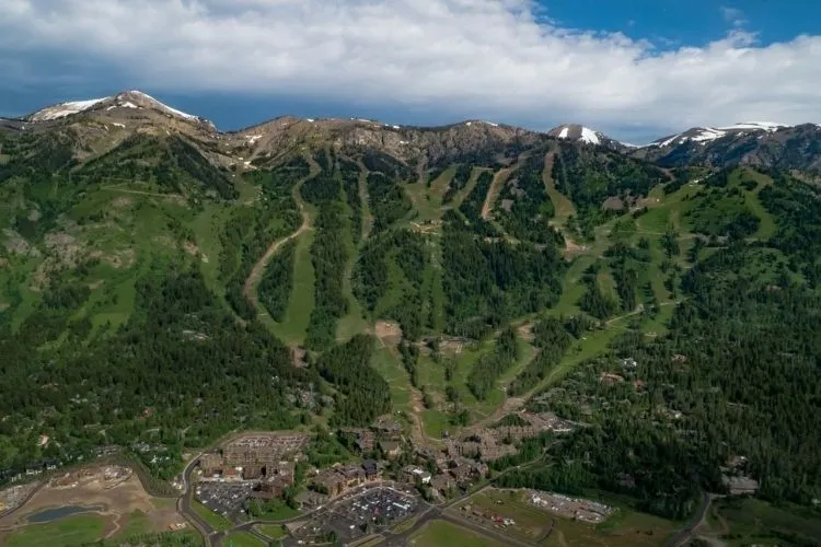 Ski slopes at the Jackson Hole Mountain Resort near Teton Village, WY.
