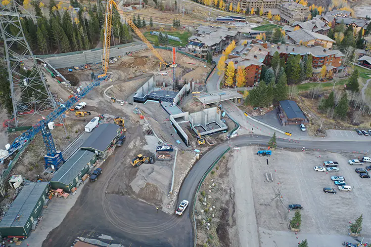 A large commercial construction project in Teton Village, WY.