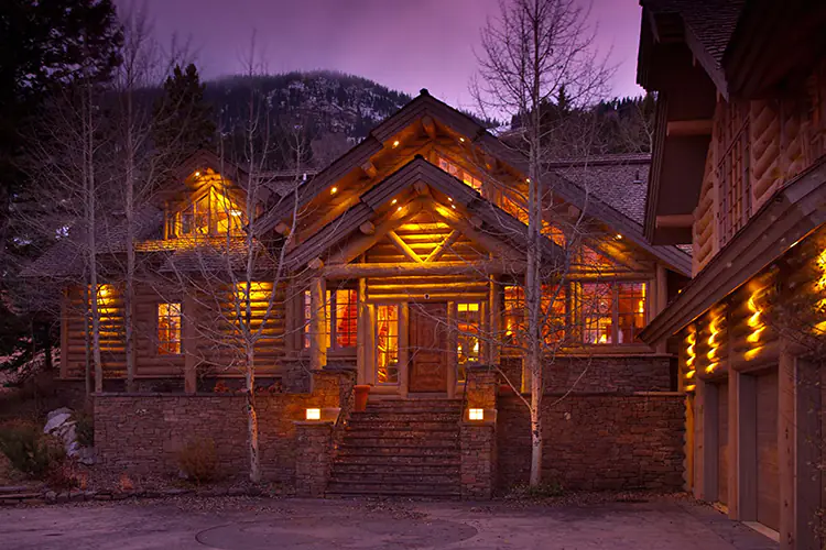 A log residence in Teton Village, WY.