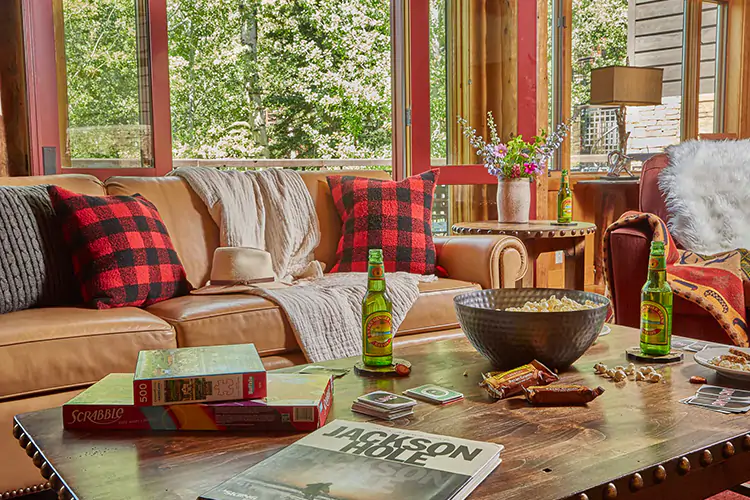 Wood Cabin Living Room